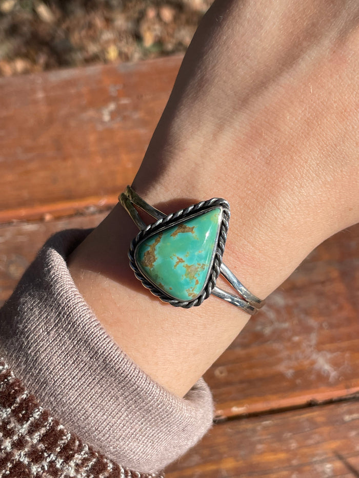 Kingman Turquoise Butterfly Cuff Bracelet | 925 Sterling Silver D118