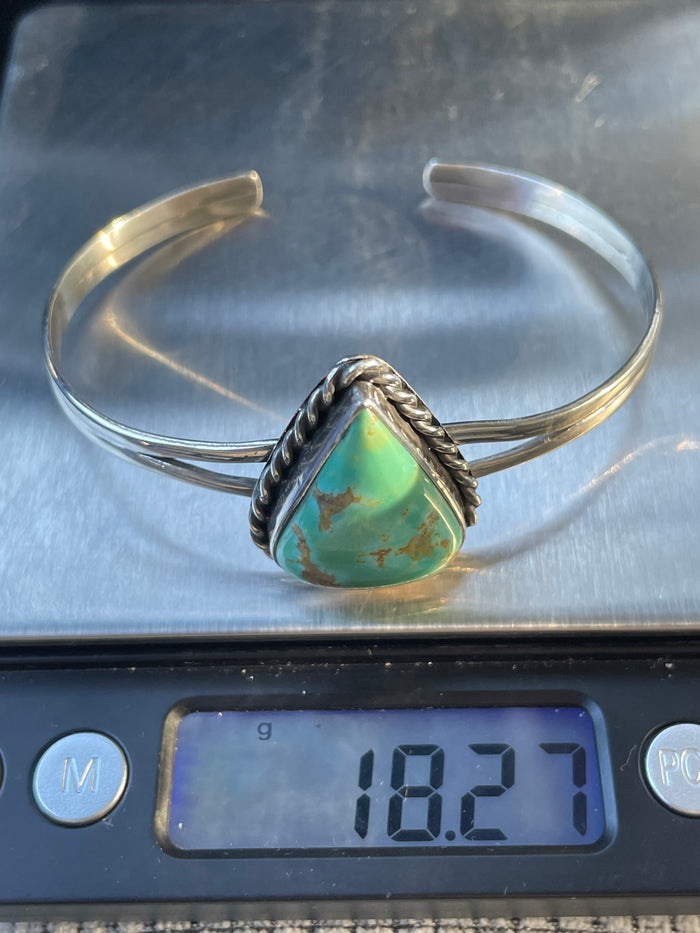 Kingman Turquoise Butterfly Cuff Bracelet | 925 Sterling Silver D118