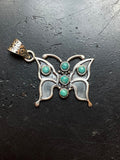 Kingman Turquoise Butterfly Pendant | 925 Sterling Silver G628