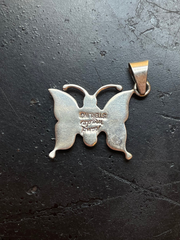 Kingman Turquoise Butterfly Pendant | 925 Sterling Silver G628