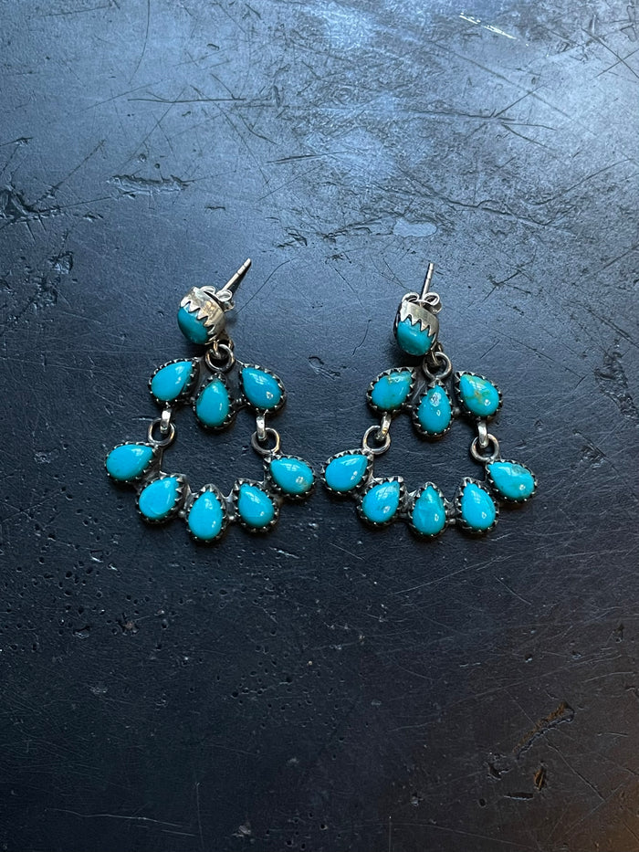 Kingman Turquoise Chandelier Earrings | 925 Sterling Silver E390