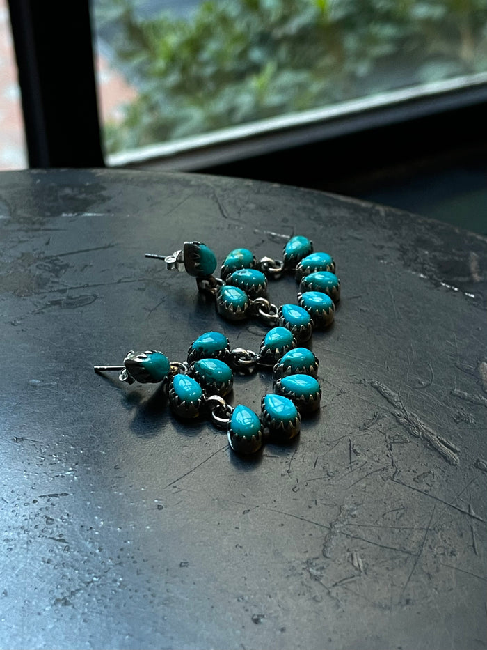 Kingman Turquoise Chandelier Earrings | 925 Sterling Silver E390