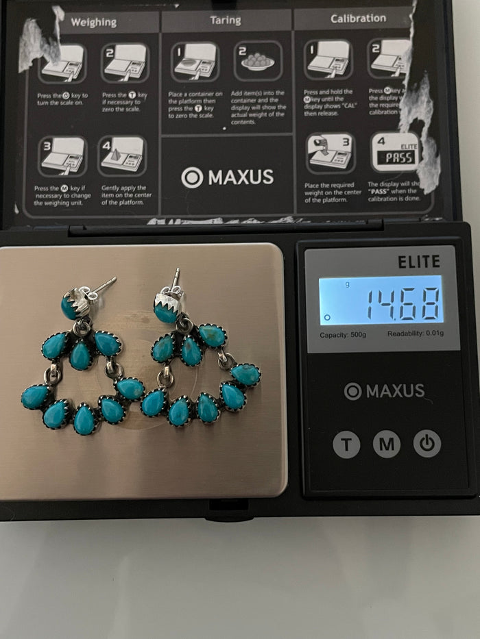 Kingman Turquoise Chandelier Earrings | 925 Sterling Silver E390