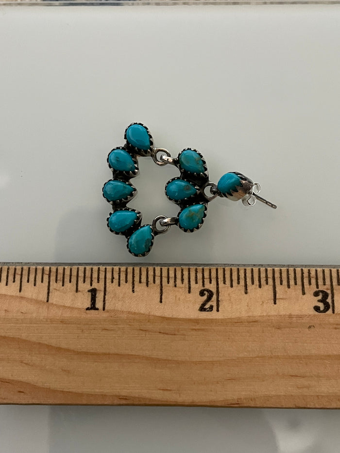 Kingman Turquoise Chandelier Earrings | 925 Sterling Silver E390