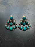 Kingman Turquoise Chandelier Stud Earrings | 925 Sterling Silver G634