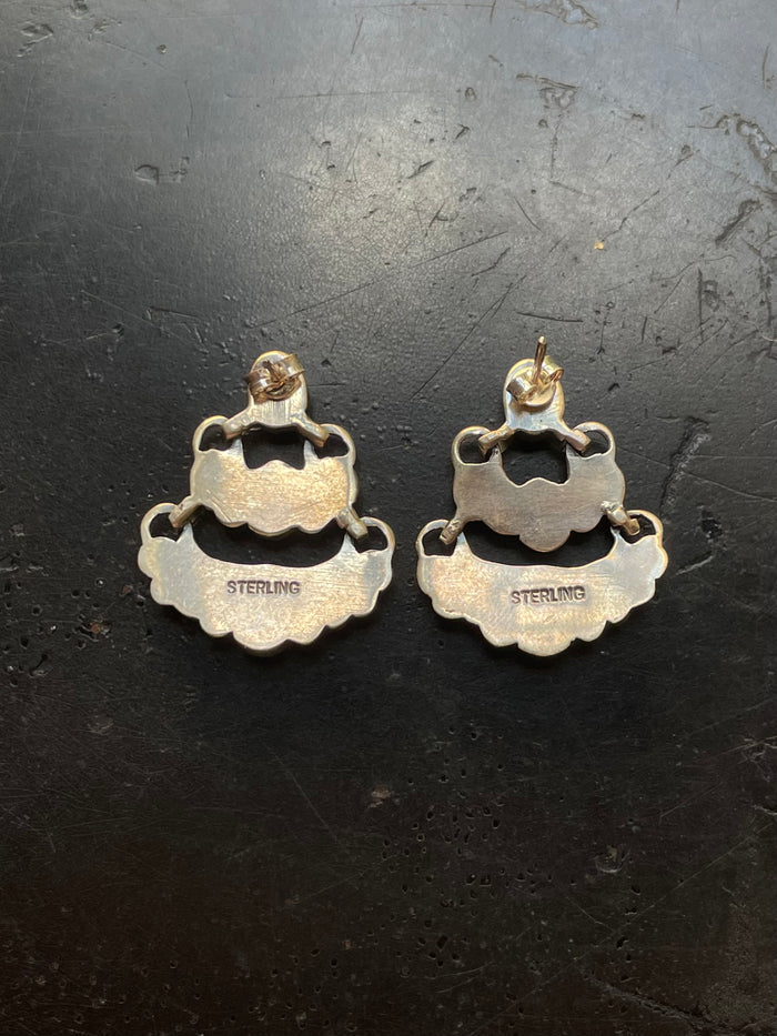 Kingman Turquoise Chandelier Stud Earrings | 925 Sterling Silver G634