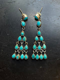 Kingman Turquoise Chandelier Stud Earrings | 925 Sterling Silver G635