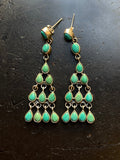 Kingman Turquoise Chandelier Stud Earrings | 925 Sterling Silver G637