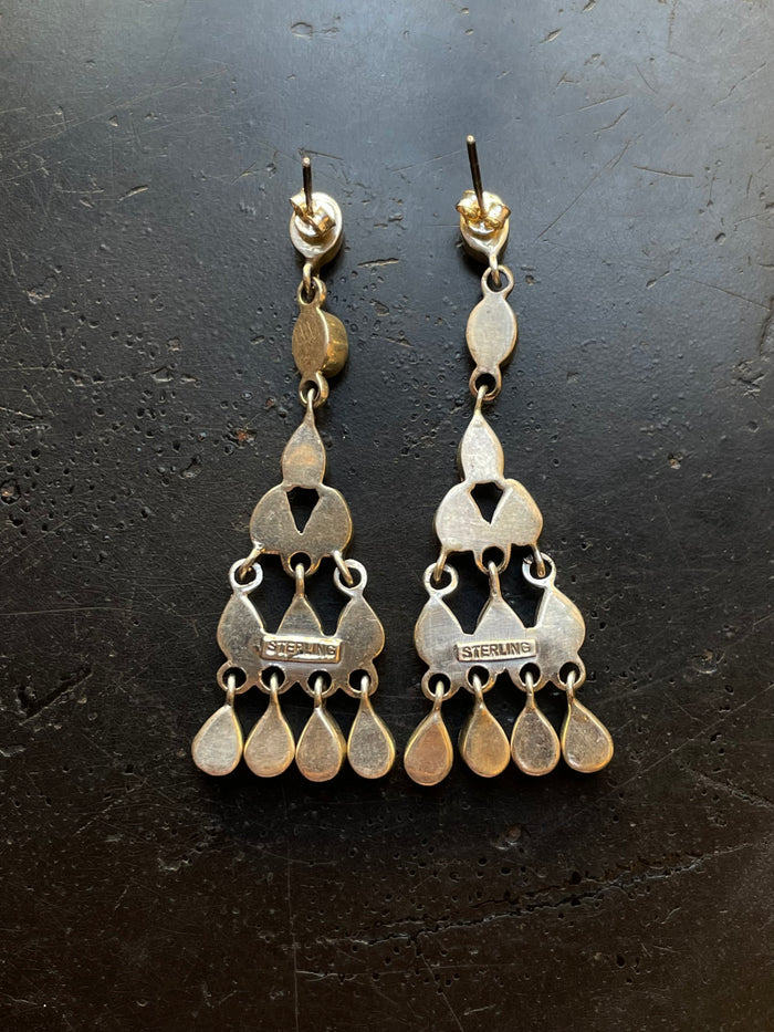 Kingman Turquoise Chandelier Stud Earrings | 925 Sterling Silver G637