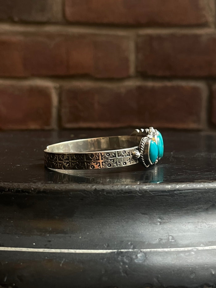 Kingman Turquoise Cuff | Five Stone Row | 925 Silver E686
