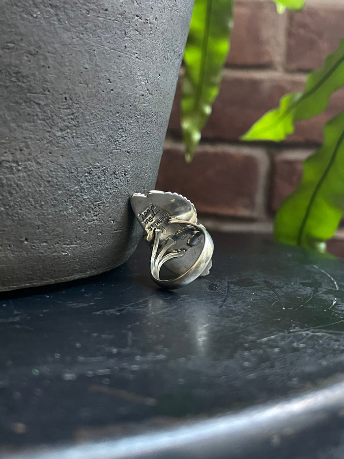 Kingman Turquoise Feather Ring Size 7 | 925 Sterling Silver C568
