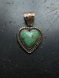 Kingman Turquoise Heart Pendant | 925 Sterling Silver G624