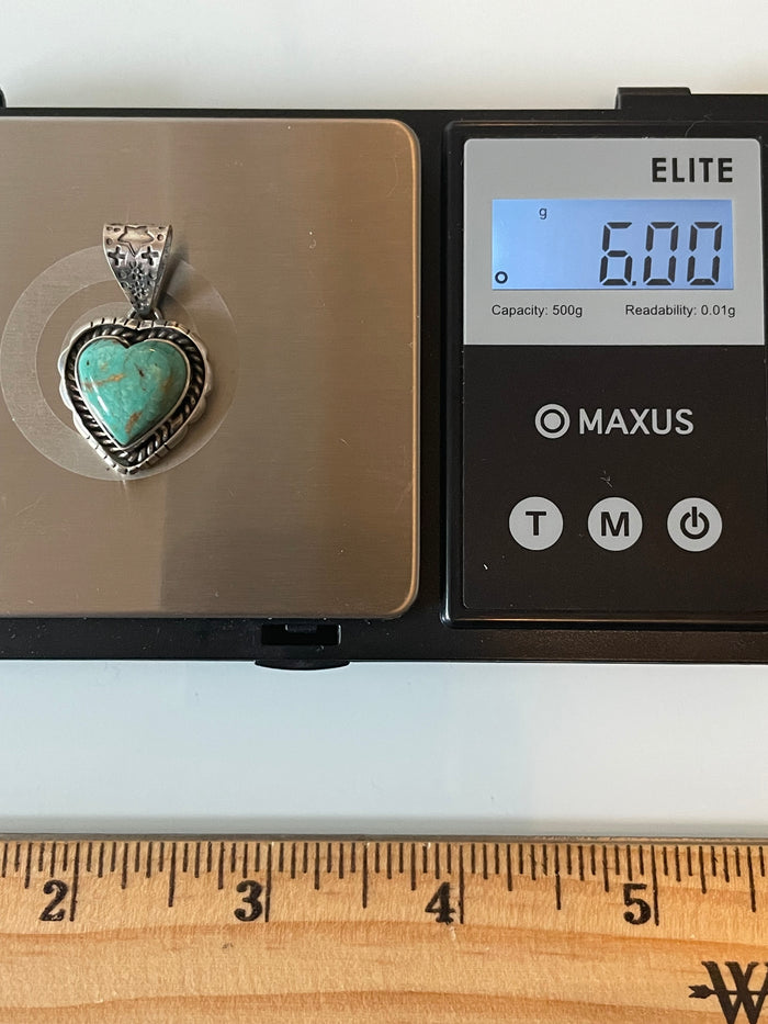 Kingman Turquoise Heart Pendant | 925 Sterling Silver G624