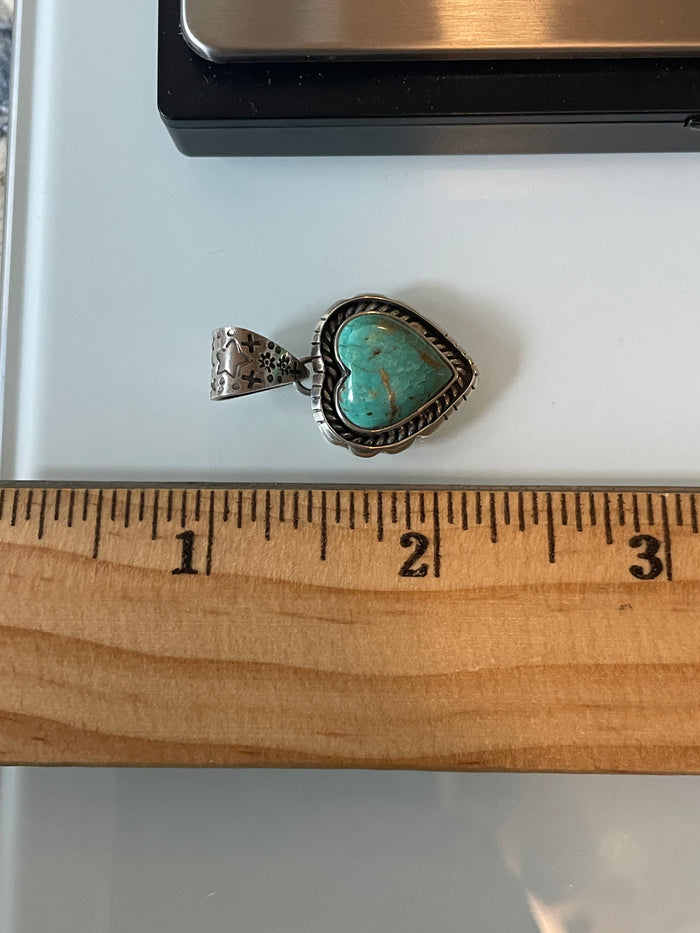 Kingman Turquoise Heart Pendant | 925 Sterling Silver G624