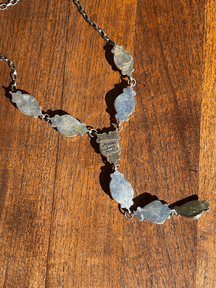 Kingman Turquoise Lariat Necklace | Sterling Silver | Handmade C848