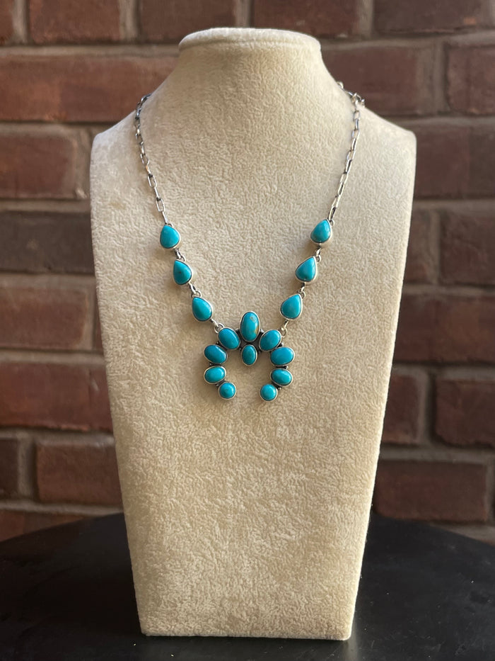 Kingman Turquoise Naja Lariat Necklace | 925 Sterling Silver G595