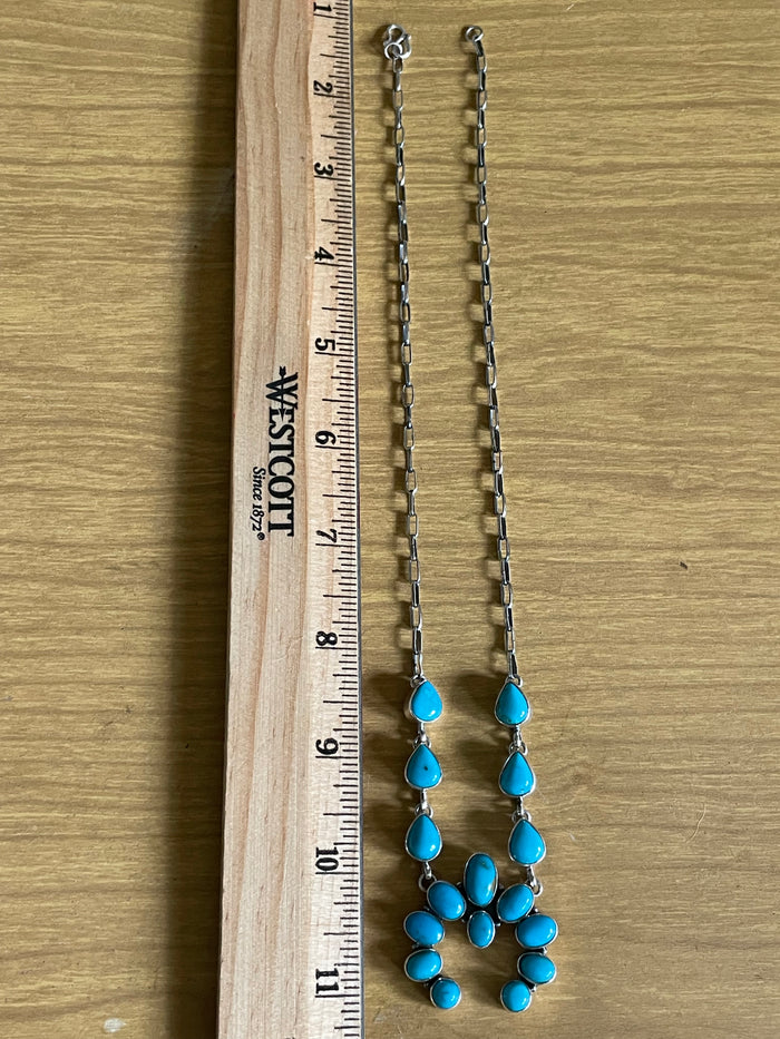 Kingman Turquoise Naja Lariat Necklace | 925 Sterling Silver G595