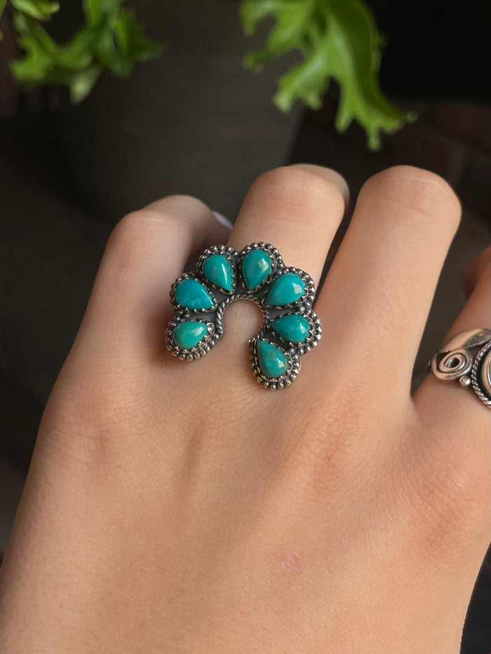 Kingman Turquoise Naja Ring Size 7 | 925 Sterling Silver G559