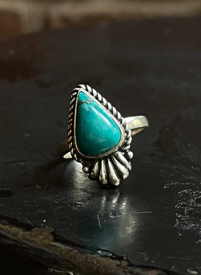 Kingman Turquoise Ring Size 7 | 925 Sterling Silver  E745