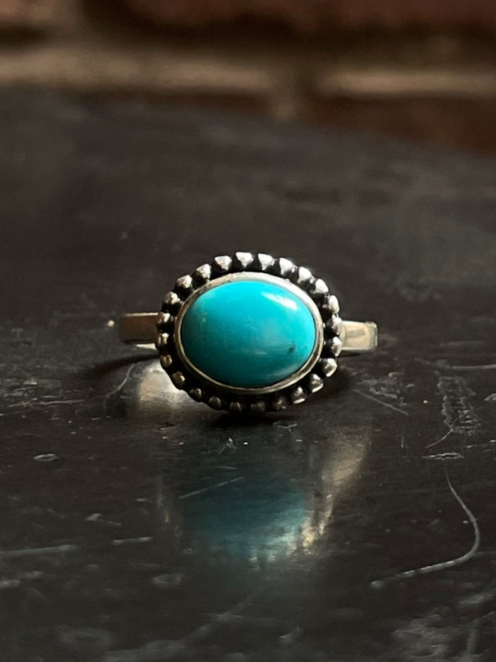 Kingman Turquoise Ring Size 7.5 | 925 Sterling Silver E740