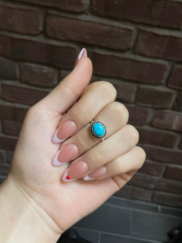 Kingman Turquoise Ring Size 7.5 | 925 Sterling Silver E740