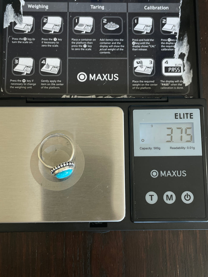 Kingman Turquoise Ring Size 7.5 | 925 Sterling Silver E740