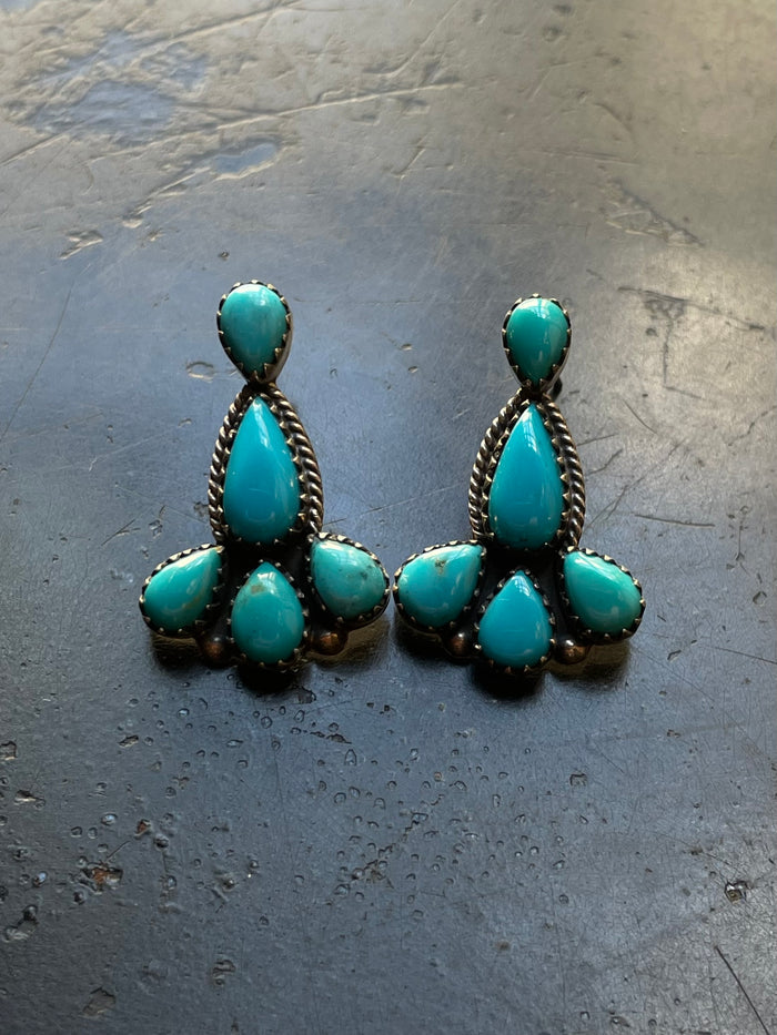 Kingman Turquoise Stud Earrings | 925 Sterling Silver G630