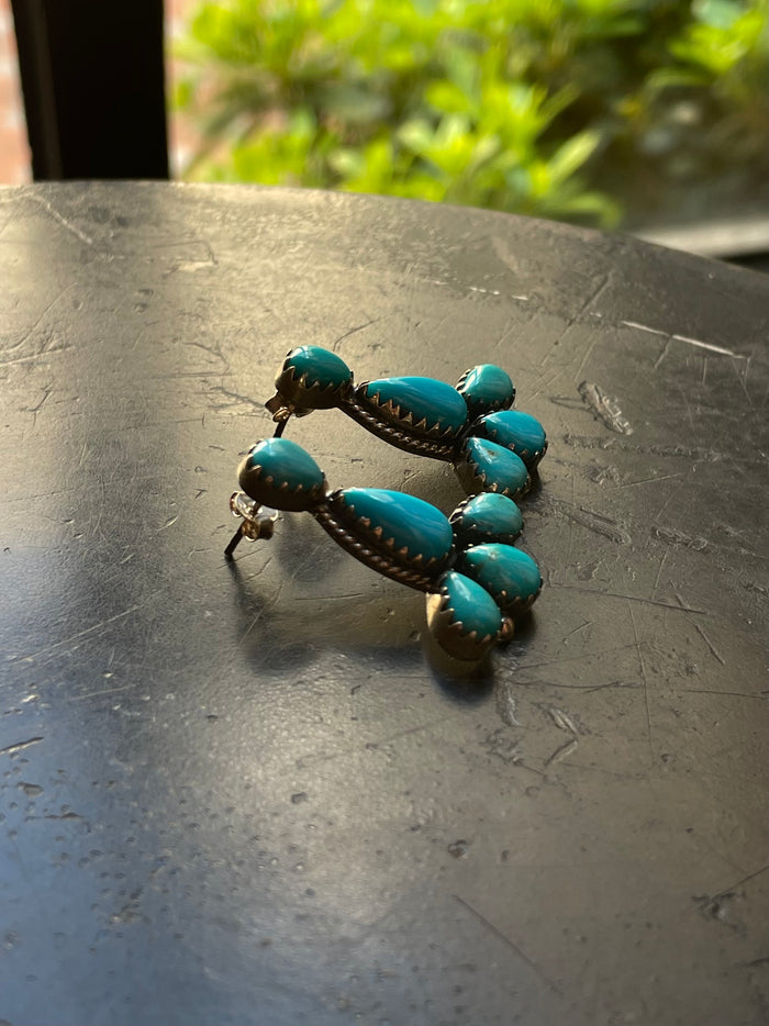 Kingman Turquoise Stud Earrings | 925 Sterling Silver G630