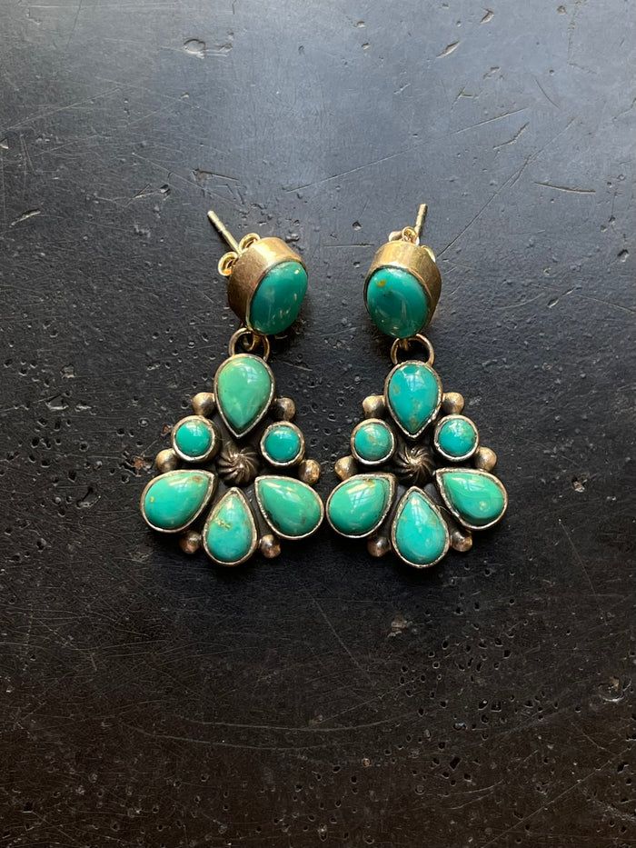 Kingman Turquoise Stud Earrings | 925 Sterling Silver G638