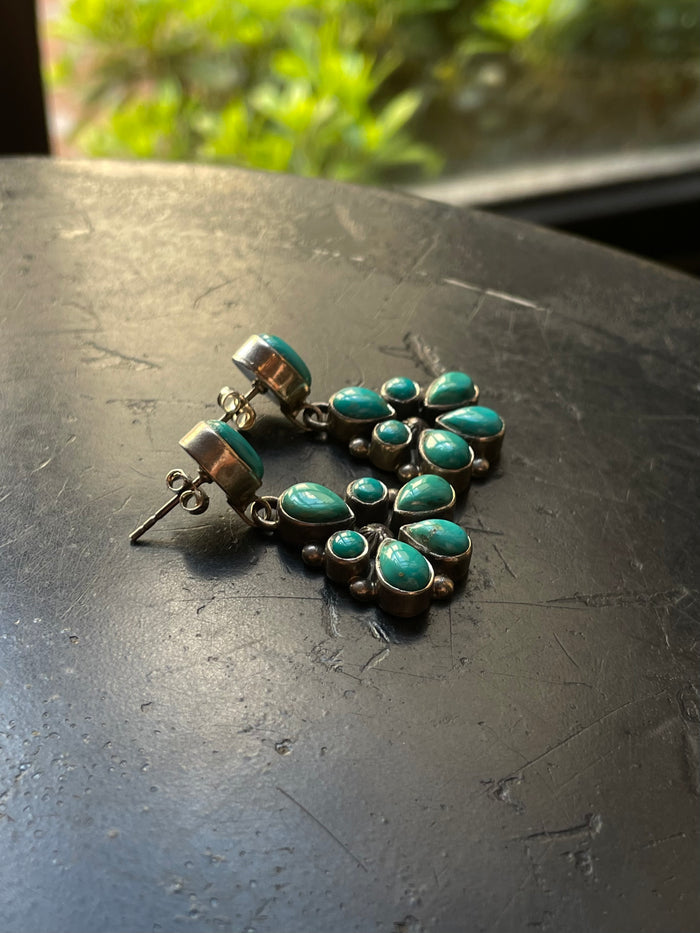 Kingman Turquoise Stud Earrings | 925 Sterling Silver G638