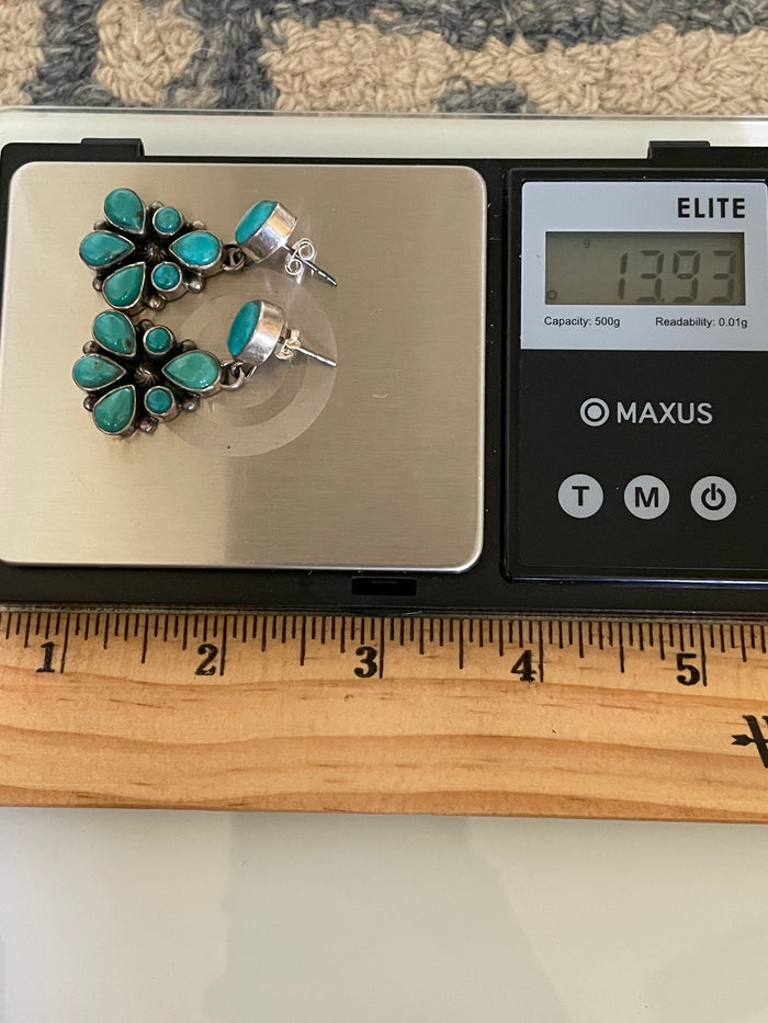 Kingman Turquoise Stud Earrings | 925 Sterling Silver G638
