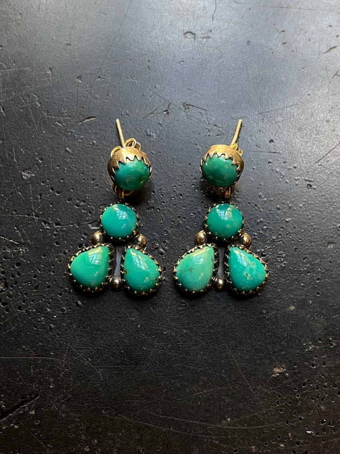 Kingman Turquoise Stud Earrings | 925 Sterling Silver G640