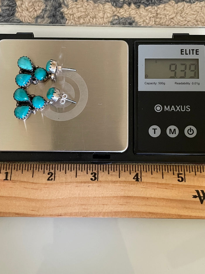 Kingman Turquoise Stud Earrings | 925 Sterling Silver G640