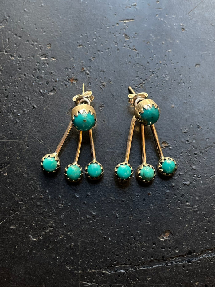Kingman Turquoise Stud Earrings | 925 Sterling Silver G643
