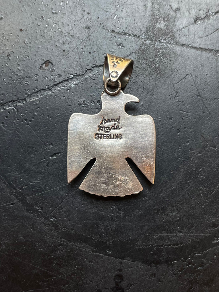 Kingman Turquoise Thunderbird Pendant | 925 Sterling Silver G627