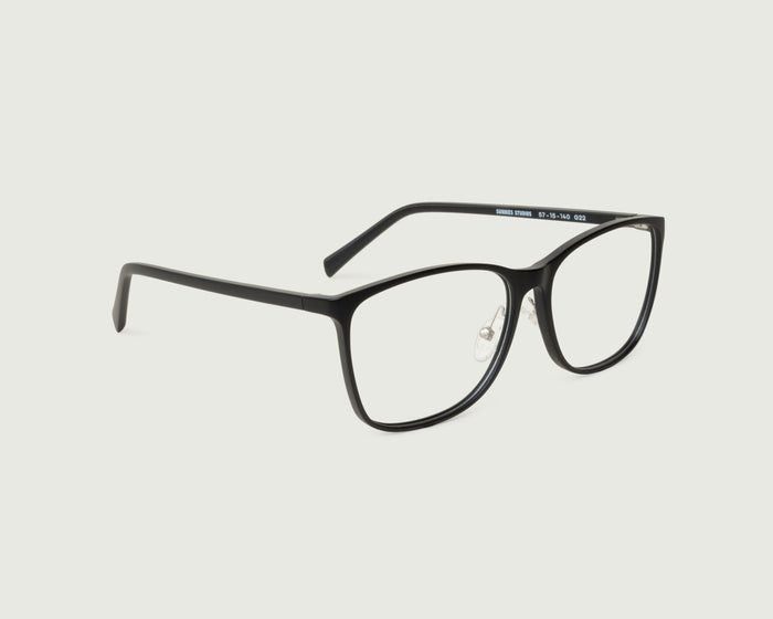 Charcoal::Kinley+ Eyeglasses square black plant-based plastic front diagonal