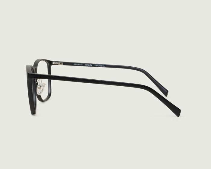Charcoal::Kinley+ Eyeglasses square black plant-based plastic side