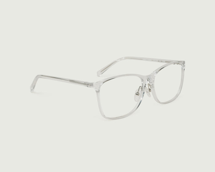 Crystal::Kinley+ Eyeglasses square clear plant-based plastic front diagonal