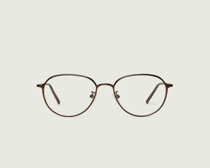 Brass::Koa Eyeglasses round Brown metal front