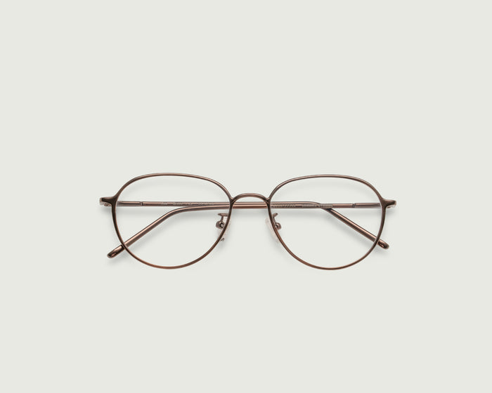 Brass::Koa Eyeglasses round Brown metal top