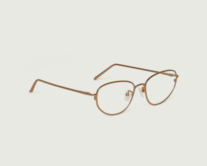 Nickel::Koa Eyeglasses round Brown metal front diagonal