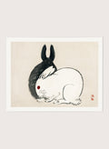 Kono Bairei "Black and White Rabbits" Art Print_Sugar & Canvas_Kono Bairei