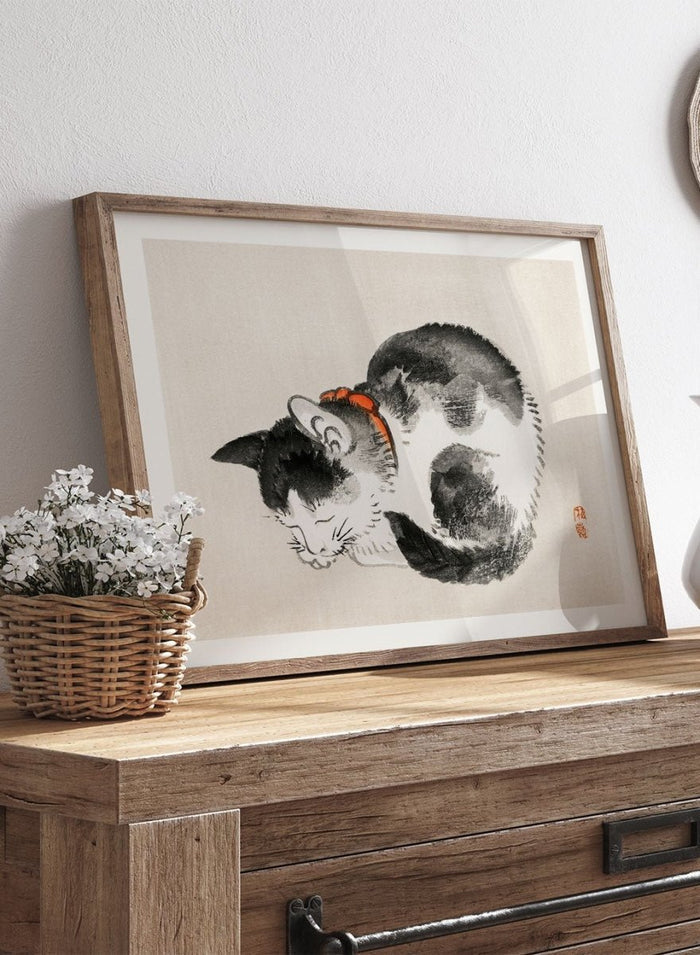 Kono Bairei "Sleeping Cat" Art Print_Sugar & Canvas_Kono Bairei