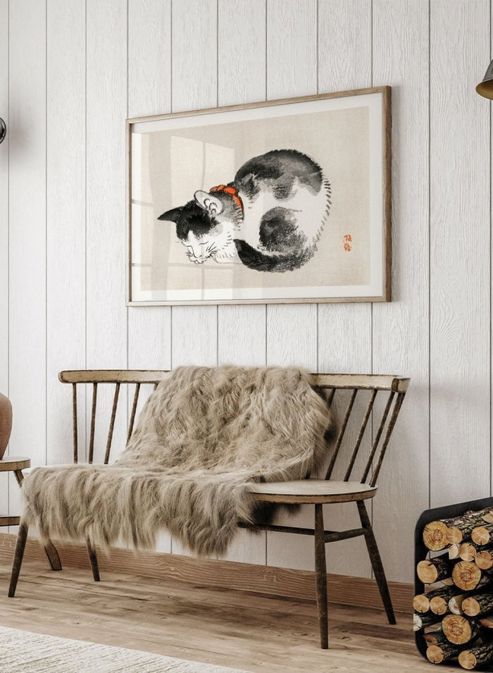 Kono Bairei "Sleeping Cat" Art Print_Sugar & Canvas_Kono Bairei