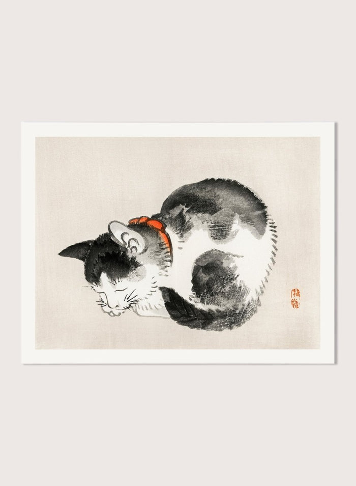 Kono Bairei "Sleeping Cat" Art Print_Sugar & Canvas_Kono Bairei