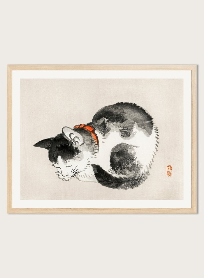 Kono Bairei "Sleeping Cat" Art Print_Sugar & Canvas_Kono Bairei