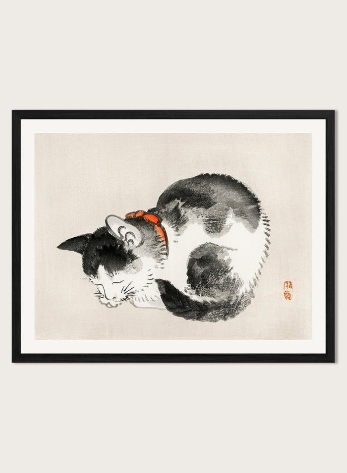 Kono Bairei "Sleeping Cat" Art Print_Sugar & Canvas_Kono Bairei