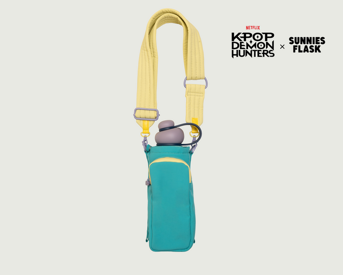 Teal::KPop Demon Hunters Flask Sling    front