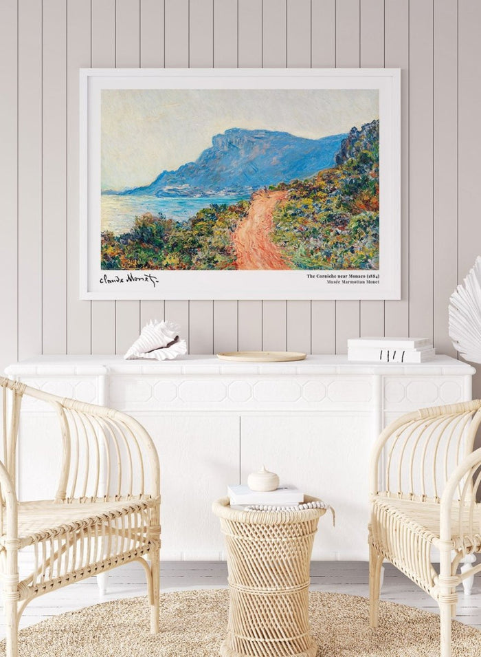 La Corniche near Monaco 1884 by Monet Print_Sugar & Canvas_Claude Monet