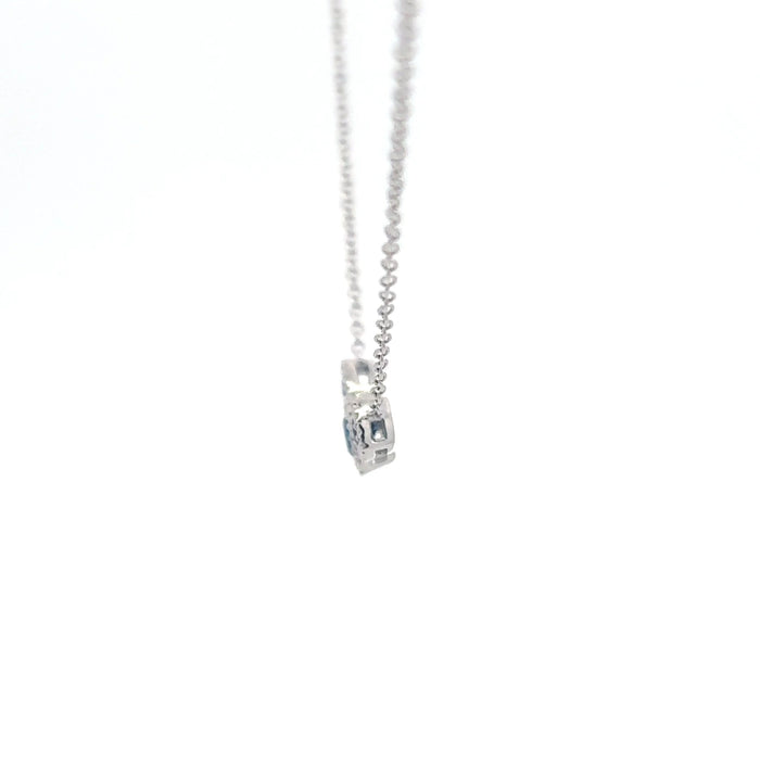 Lab Sapphire Three Stone Necklace
